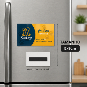 Cartão de Visita 5x9cm com Fita de imã Verso