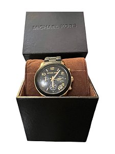 Relógio Michael Kors Cronógrafo - Preto e Dourado (Estilo Runway)