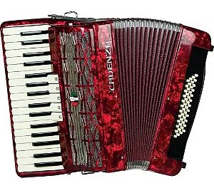 Acordeon Sanfona Gaita Cadenza 48 Baixos 34 Teclas Vermelha