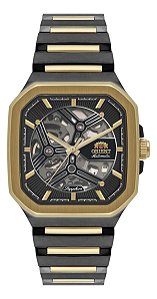 Relógio Orient Masculino Automatico Dourado Nh7mm008 G1pk Preto Dourado-escuro