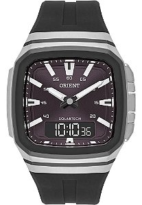 Relógio Orient Solartech Masculino Anadigi Gbspa003 Prata Prateado