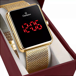 Relógio Feminino Champion LED Digital Dourado CH40080V