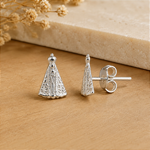 Brinco Nossa Senhora Aparecida de Prata 925 texturizado