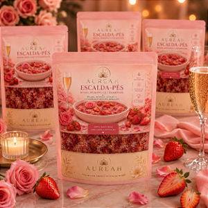 Escalda Pés Rosas e Morango com Champanhe