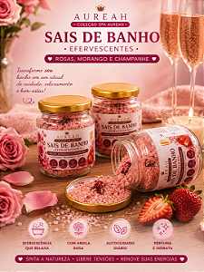 Sais de banho de Rosas e Morango com Champanhe