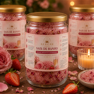 Sais de banho de Rosas e Morango com Champanhe