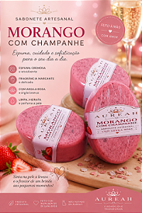 🍓🥂 SABONETE ARTESANAL MORANGO COM CHAMPANHE