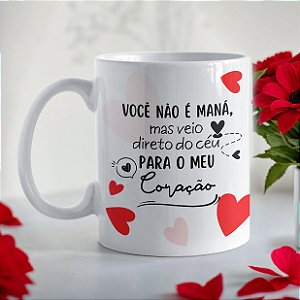 Caneca Romântica “Você Não é Sansão, Mas Abalou Minhas Estruturas” | Porcelana 325 ml | 1 Unidade – Fenari