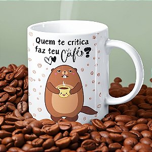 Caneca Divertida “Quem Te Critica Faz Teu Café?” | Porcelana 325 ml | 1 Unidade – Fenari
