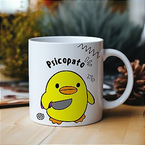 Caneca Divertida Psicopato “Me Irrita Pato Ver” | Porcelana 325 ml | 1 Unidade – Fenari