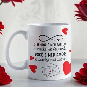 Caneca Romântica Cristã “Você é Meu Amor e Comigo Vai Casar” | Porcelana 325 ml | 1 Unidade – Fenari