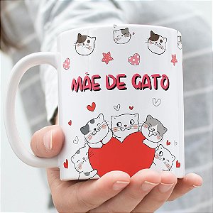 Caneca Mãe de Gato “Mãe Gata” | Porcelana 325 ml | 1 Unidade – Fenari