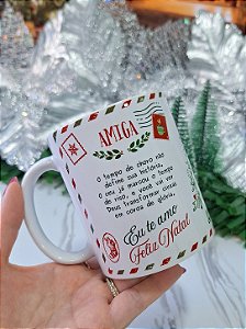 Caneca Natalina para Amiga “O Tempo de Choro Não Define Sua História” | Porcelana 325 ml | 1 Unidade – Fenari