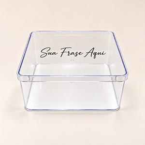 Caixa Acrílica Transparente Personalizada com Sua Frase 15x15x7cm - 1 unidade - Fenari
