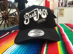 Boné Trucker Aba Curva - Black Mask Lifestyle Preto