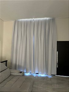 Cortina Wave Branca Sob Medida | Cortina de Tecido Moderna para Sala e Quarto | Jamb Lar Cortinas cores; branco,bege, marfim, prata, cinza. 100% Poléster.