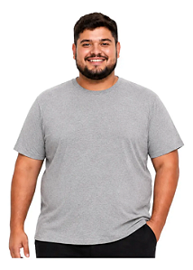 CAMISETA POLIVISCOSE ANTIPILLING PLUS SIZE CINZA MESCLA