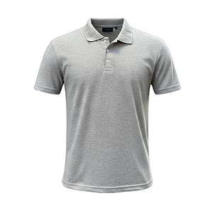 CAMISETA POLO PIQUET POLIVISCOSE CINZA MESCLA