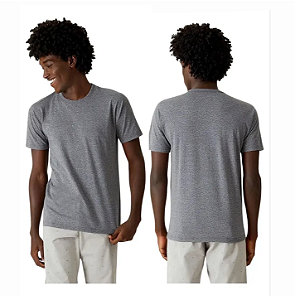 CAMISETA BASICA POLIVISCOSE ANTIPLING CINZA MESCLA
