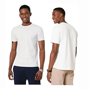 CAMISETA BASICA POLIVISCOSE ANTIPLING BRANCA