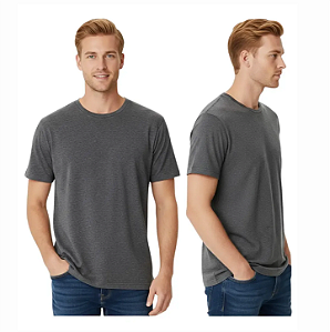 CAMISETA BASICA POLIVISCOSE ANTIPLING CHUMBO MESCLA