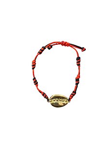 Pulseira 7 Nós Vermelha com Búzios Banhado