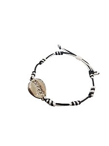 Pulseira 7 Nós Branca e Preta com Búzios Banhado