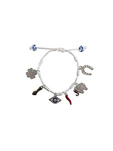 Pulseira 7 Nós Patuá Branco Banhado