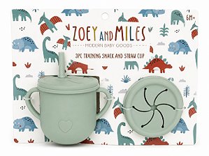 Copo Infantil Zoey and Miles com Tampa para Snack e Canudo