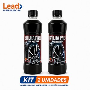 Kit 2 Unidades Pretinho Mil Milhas 500ml Renovador de pneus com brilho intenso e proteção duradoura para carros e motos