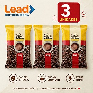 Kit 3 Unidades Café Pureza de Minas 500g Extra Forte Torrado e Moído – Café Tradicional - Envio Imediato