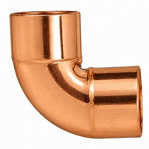 Cotovelo de Cobre 90° para Gás – 15 mm a 104 mm