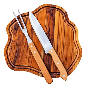 Kit Churrasco com Tábua Rústica Personalizada Ácasi
