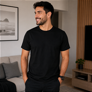Camiseta Básica Lisa Sequência 100% Algodão Fio 30.1 Manga Curta