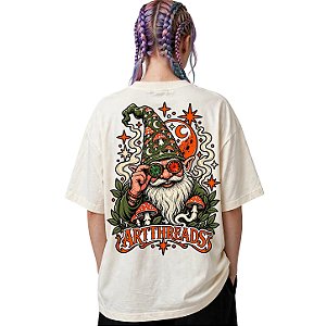 Camiseta Oversized Artthreads Gnomo Mystic - Heavyweight 280GSM Gola 3cm
