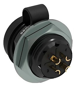 CONECTOR BASE REDONDA M16 4C VIA FEMEA 10A PT SAG 1007