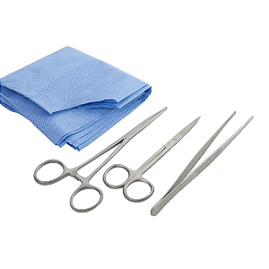 Kit Curativo Metálico Esteril com Pinças e Campo – Kolplast