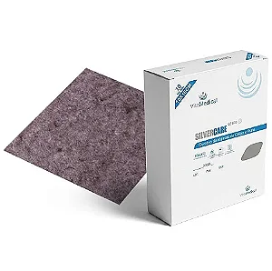Curativo Alginato Cálcio Prata 10x10 SilverCare Caixa C/10 Uni - Vita Medical