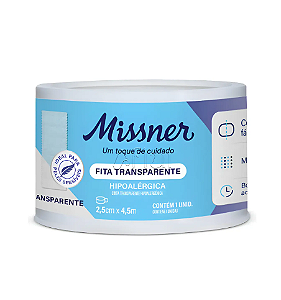 Fita Transparente Hipoalergênica 2,5cm x 4,5m - Missner