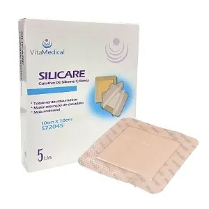 Curativo de Silicone com Espuma de Poliuretano Silicare 10x10cm Cx C/05 Uni – Vita Medical