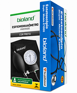 Kit Esfigmomanômetro Aneróide + Estetoscópio Duplo - Bioland
