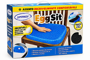Assento De Gel Almofada Silicone Escaras Ortopédico Egg Sit Cor Azul - Supermedy