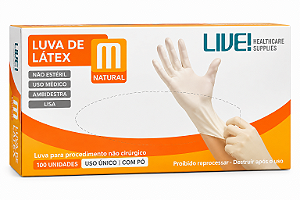 Luva de Látex Com Pó C/100 Uni - Live