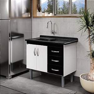 ARMÁRIO DE COZINHA TÓQUIO - PRETO E BRANCO