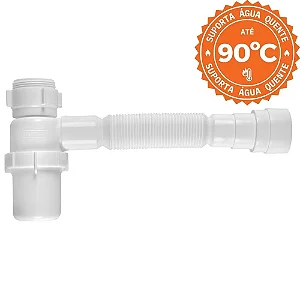 SIFÃO SANFONADO UNIVERSAL COM COPO - ASTRA