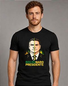 Camiseta Bolsonaro Presidente – Retrato Dividido