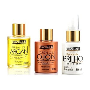 Kit Brilho e Finalização - Óleo de Argan + Óleo de Ojon + Spray de Brilho