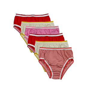 Kit 6 Calcinhas Infantil em Algodão