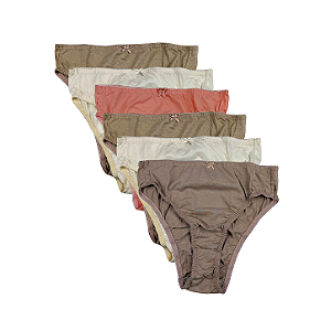 Kit 6 Calcinhas Tanga em Algodão