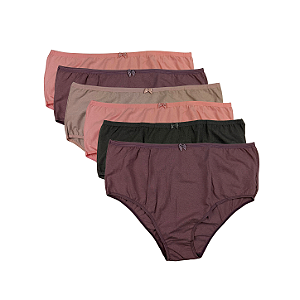 Kit 6 Calcinhas Tanga em Algodão Plus Size